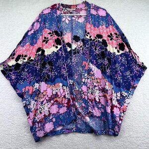 Victorias Secret Womens Kimono Wrap Size X Small Blue Purple Pink Open Front